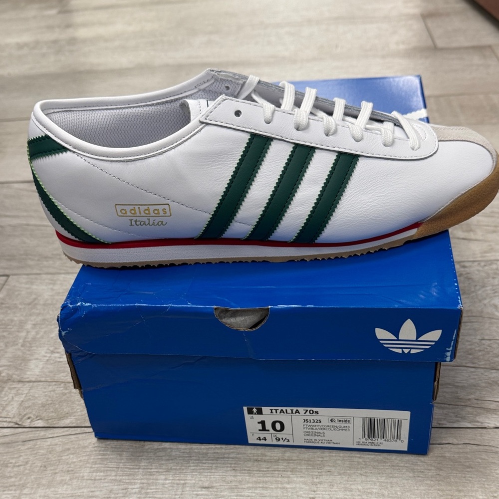 Adidas Italia 70s White and Green Sneakers